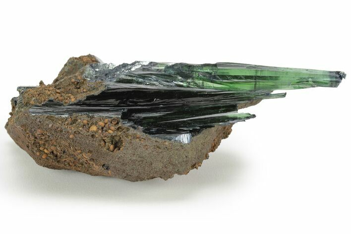 Gemmy, Emerald-Green Vivianite Crystal Cluster - Brazil #218184